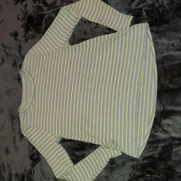 Gray and green striped  American Eagle sweater - Picture 1 of 3